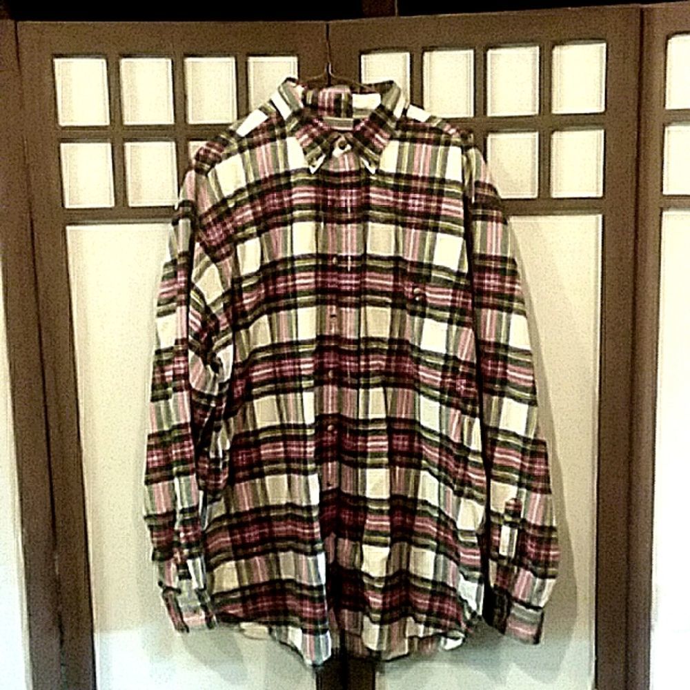 Lands End mens tall xl. 17-17 1/2 100% cotton flannel shirt